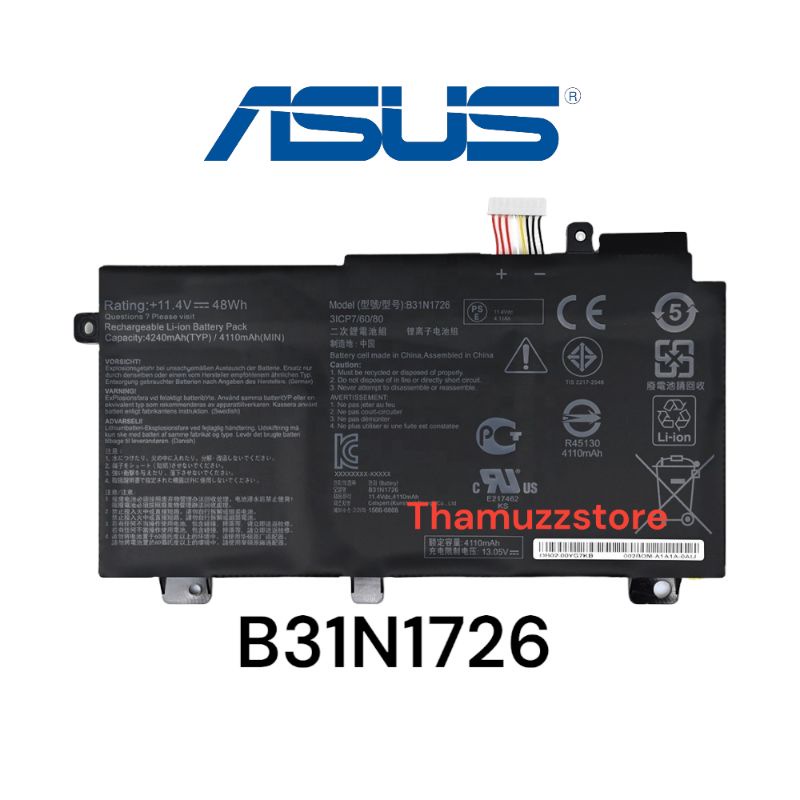 Baterai Laptop Asus TUF FX504 FX504GE FX505 FX505G FX505DY B31N1726