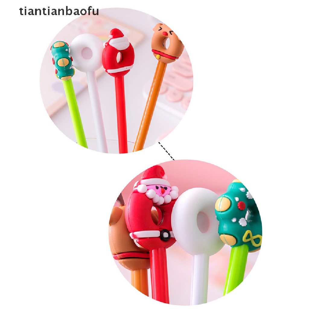 Pulpen Gel 0.5mm Motif Pohon Natal / Rusa / Santa Claus Untuk Stationery Sekolah / Kantor
