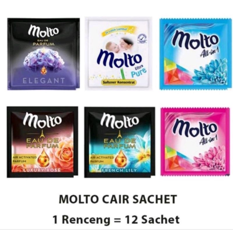 MOLTO PEWANGI SACHET 1 RENTENG ISI 12 PCS