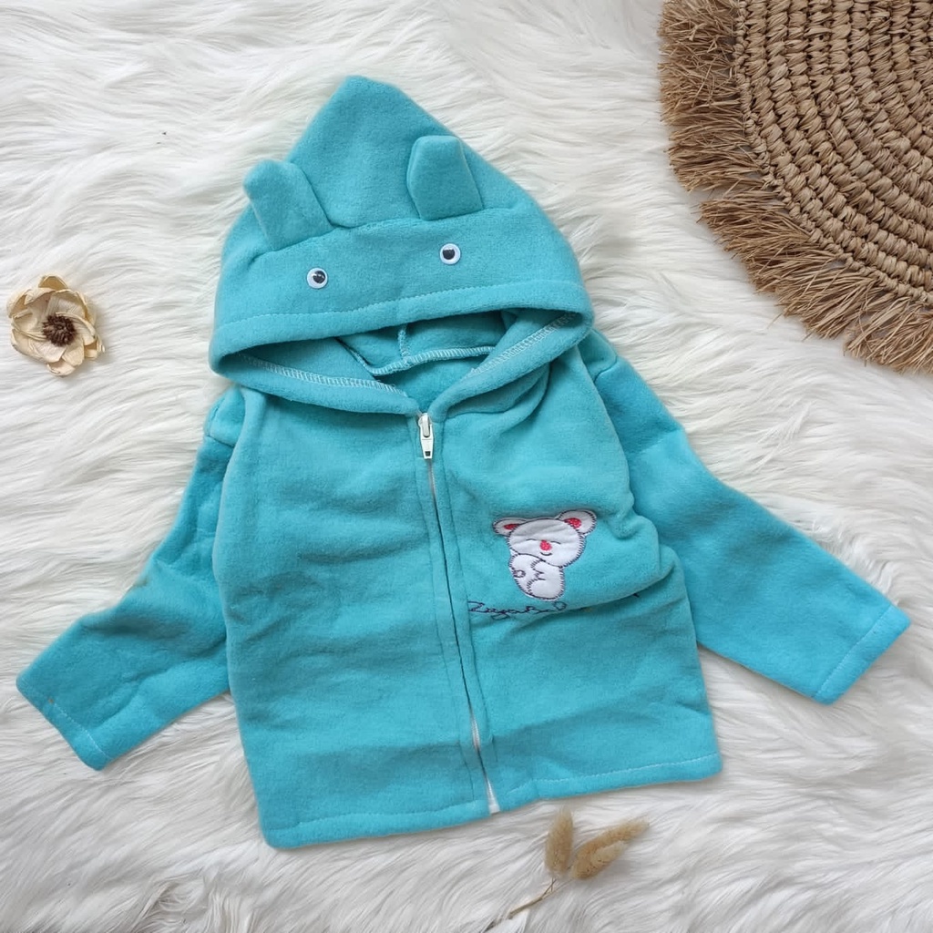 Jaket emen tebal bordir model telingaa 6-24 bulan