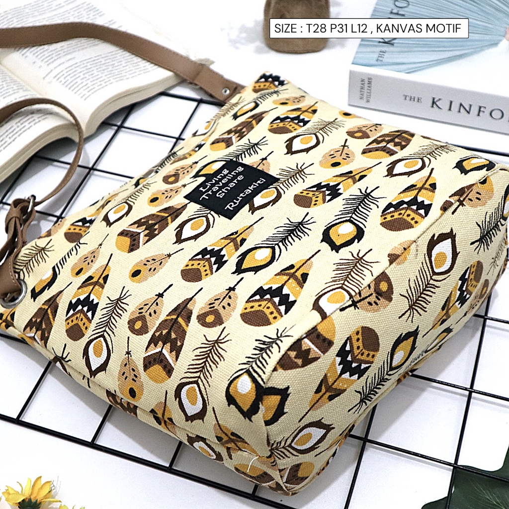 [PROMO] Tas Tote Bag Terbaru Tali Sumbu Printing Hijab Muslimah/Kartun/Quotes hijaber totebag tali webing