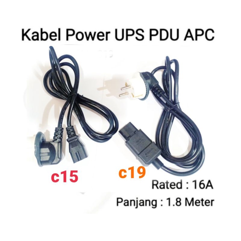 original kabel power 3 pin c19 c15 eu plug 16A 2m 2 meter 250v 300v 500v UPS pdv apc komputer PC