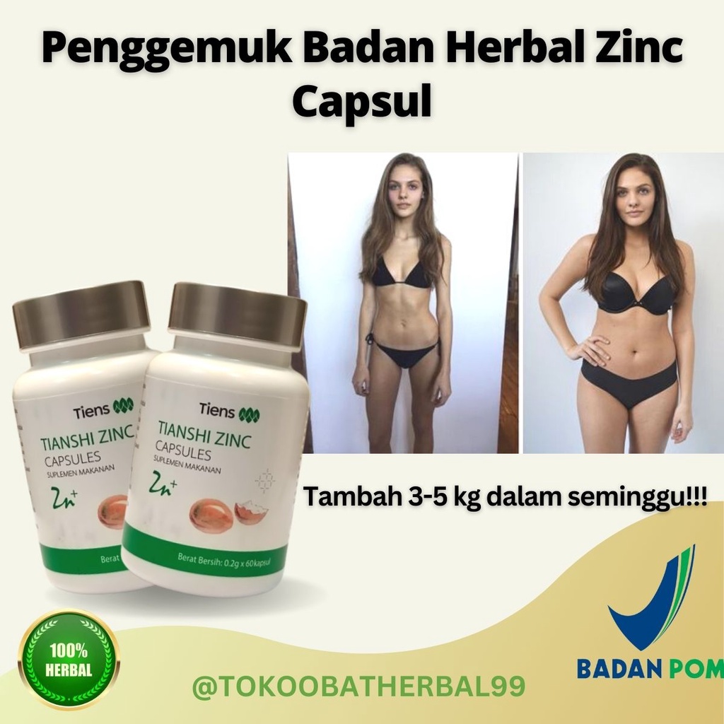 Zinc Obat Penggemuk Badan Dewasa Vitamin Kapsul Penggemuk Badan Dewasa Penambah Berat Badan Vitamin 