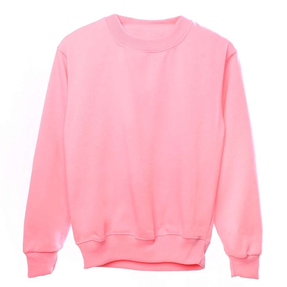 Basic Sweater Baby Pink Polos Crewneck Pria Wanita
