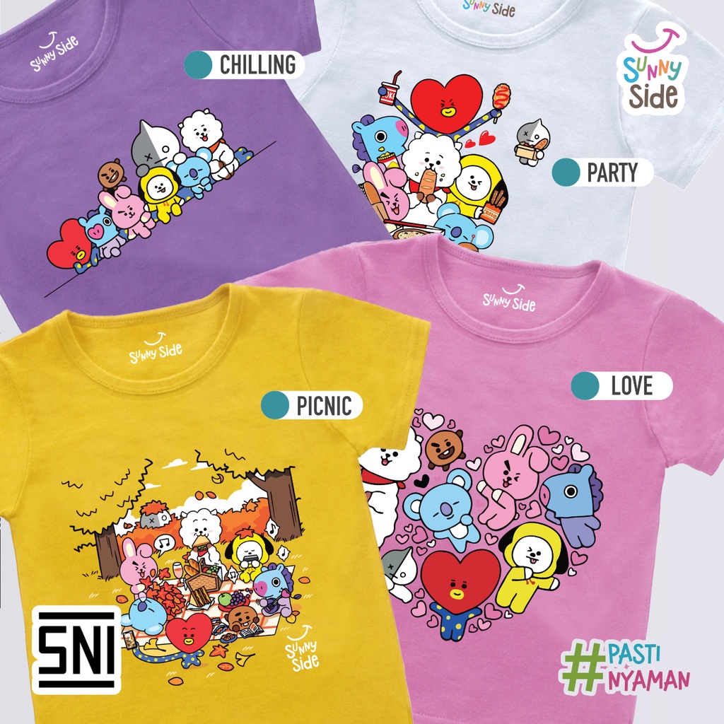 Sunnyside Kaos Anak Pendek - BT 21 Fans Usia 1 - 9 Tahun Laki laki Perempuan