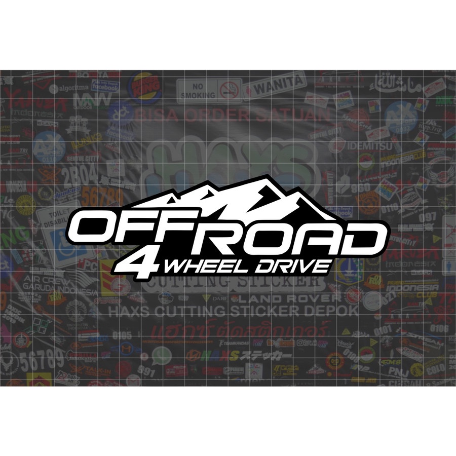 Cutting Sticker Offroad 4 Wheel Drive Ukuran 15 Cm Untuk Mobil