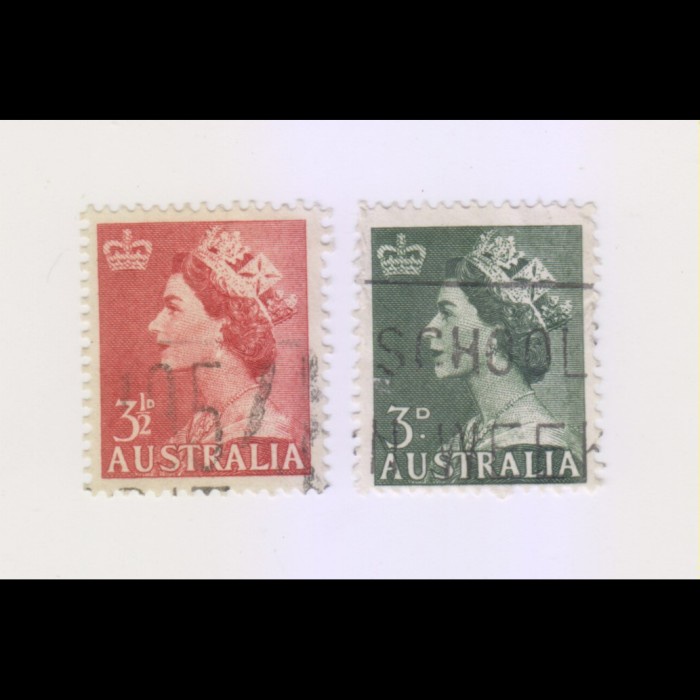 

✨NEW✨ - Perangko Definitives kuno, Australia,1953, Queen Elizabeth II,VFU,mini