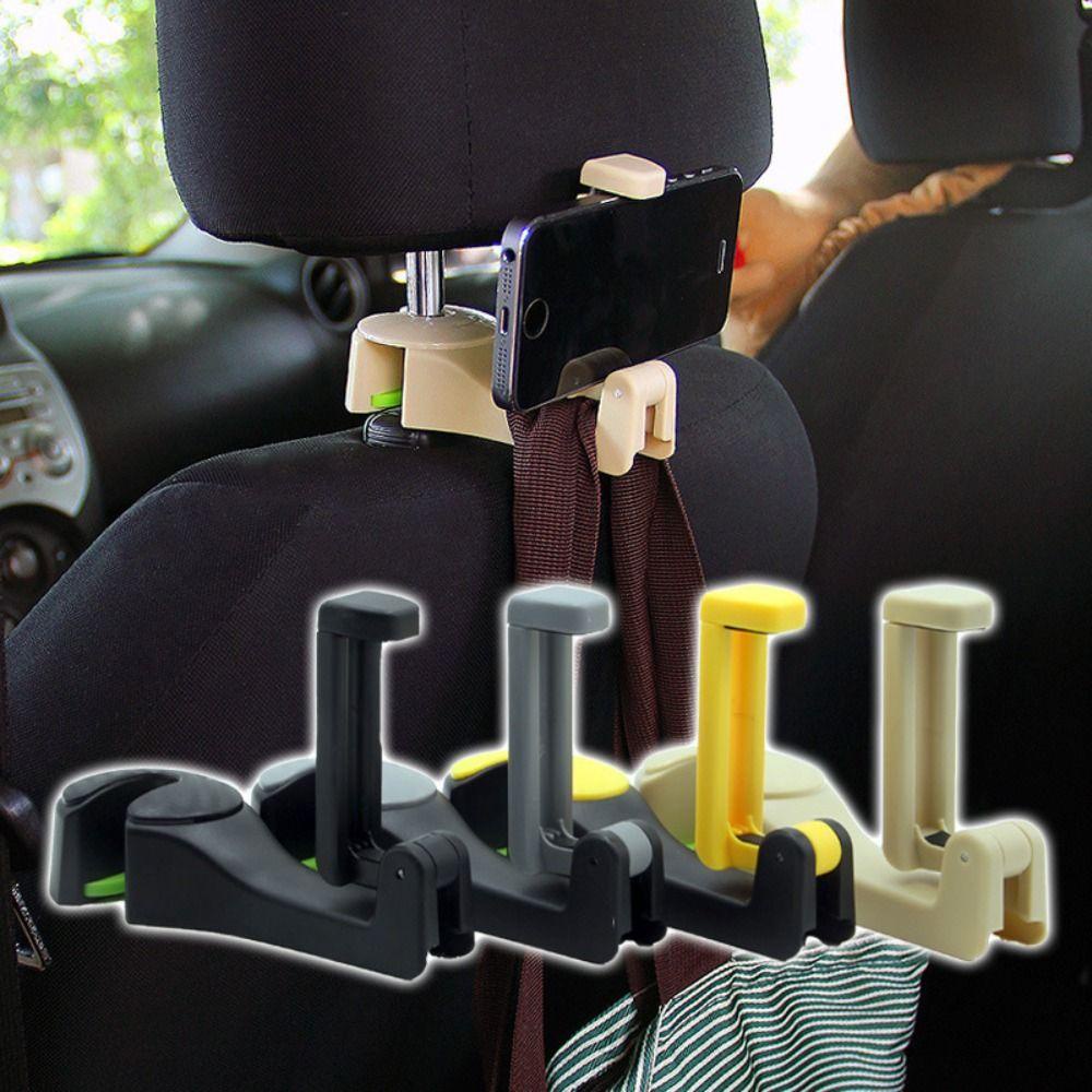 Lanfy Braket Kursi Mobil Two-in-one Multifungsi Organizer Foldble Clips Auto Decor Aksesoris Pengait Headrest Interior Mobil