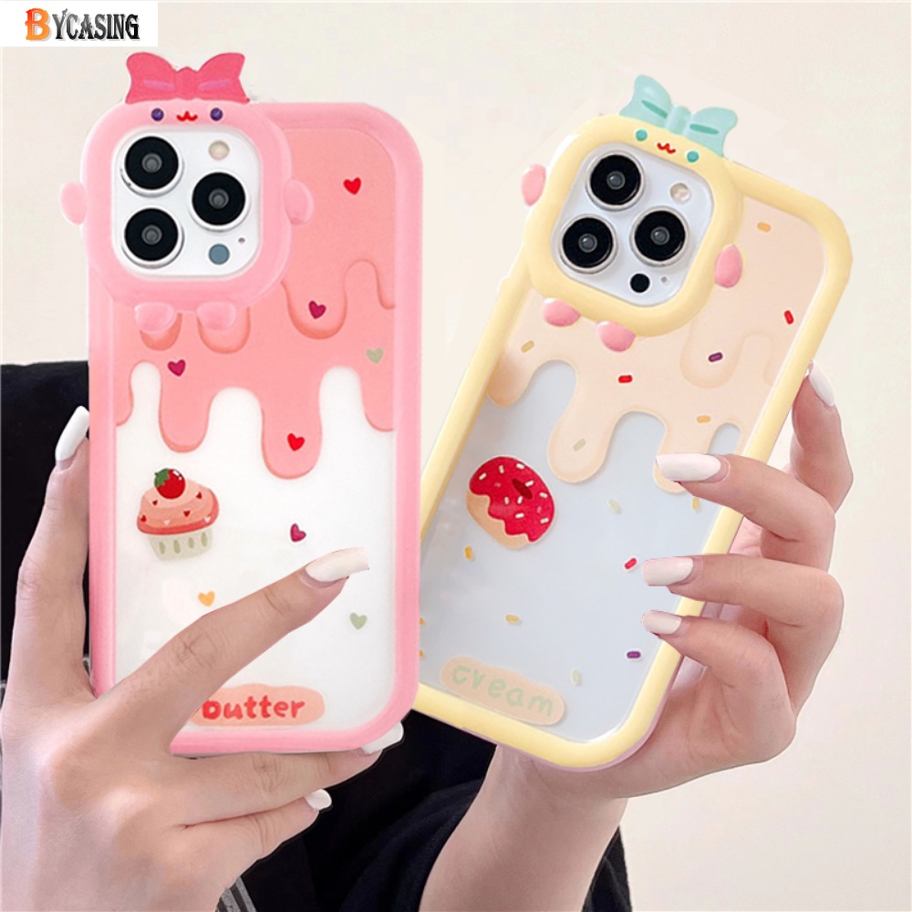 Redmi Note 12 Pro Note 11 Pro Note 11S 10A 10C 9C 9A 10 9T A1 Note10 5G 10s Note9 Note8 Poco X3 NFC M3 Pro Case Ice Cream Strawberry Cake Monster Lensa Donat Soft TPU Cover BY