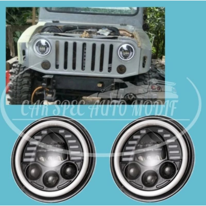 Jual Lampu Led Headlamp Jeep 7inch Jimny Rubicon Hardtop Shopee Indonesia