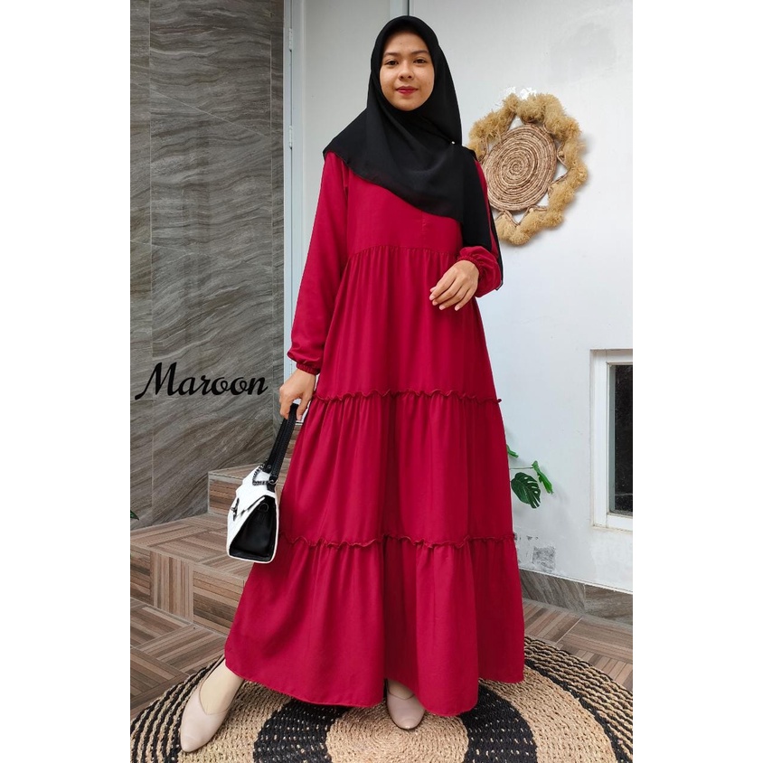 Gamis Firda Susun Wolfis Size M L XL Termurah