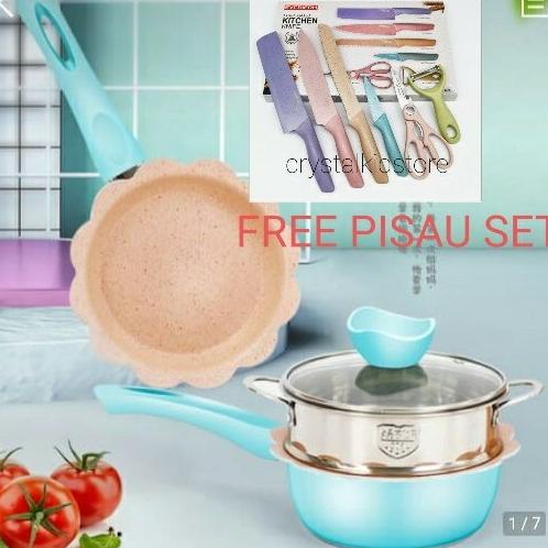 Belvin flower baby cookware set 18cm 18 cm fry sauce pan panci mpasi silahkan di pesan