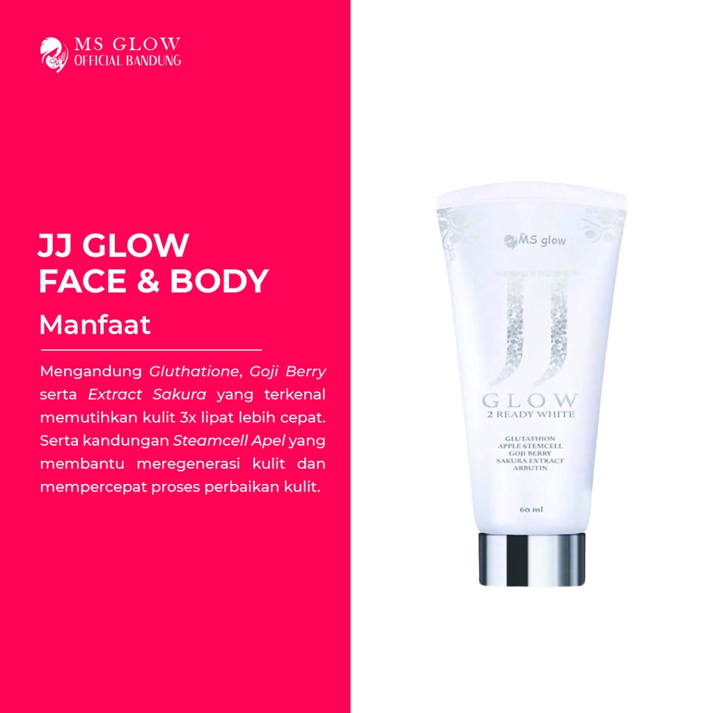 JJ Glow MS Glow Sunscreen / Sunblock Face &amp; Body Cream - By MsGlowBandung