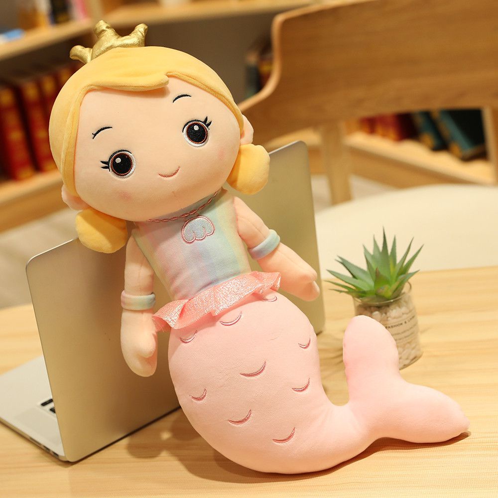 Mermaid Stuffed Crown Mainan Boneka Hewan Lucu Plushie Untuk Hadiah Anak Birhtday