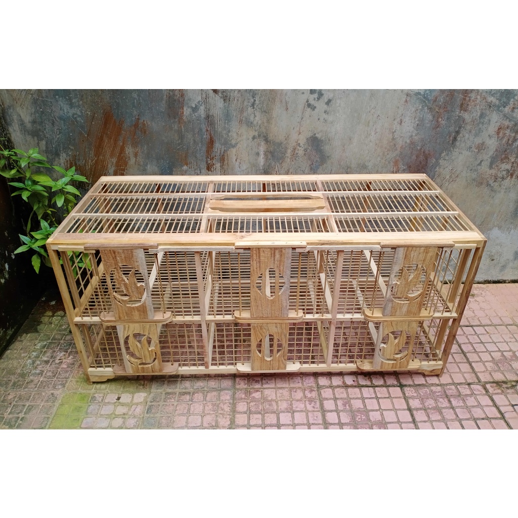 Dongdang Merpati 6 Pintu Kayu Jati Jeruji Bambu | Dondang Merpati Kayu Jati Asli | Kandang Merpati