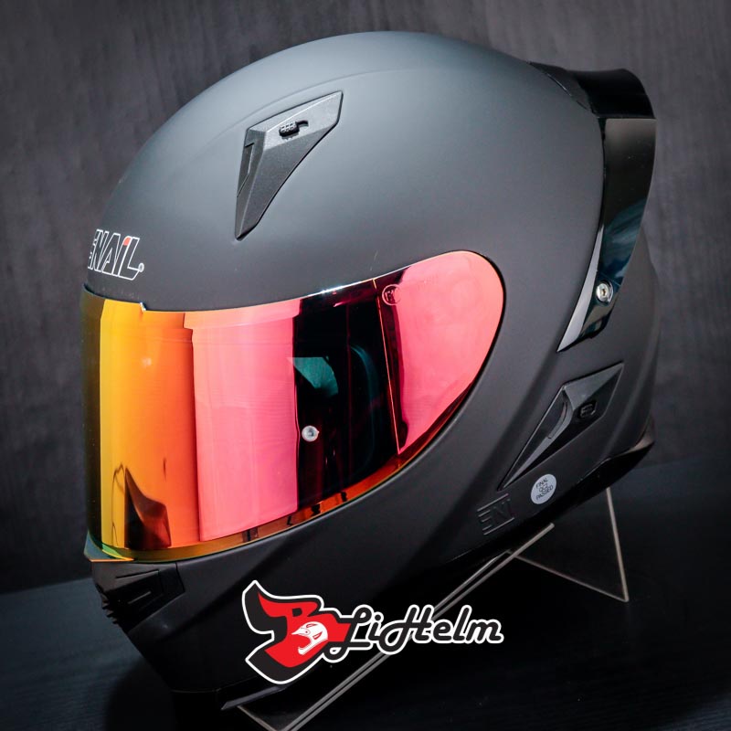 HELM SNAIL FFS1 BLACK DOFF VISOR RED | FULL FACE HELMET | DDRING SYSTEM
