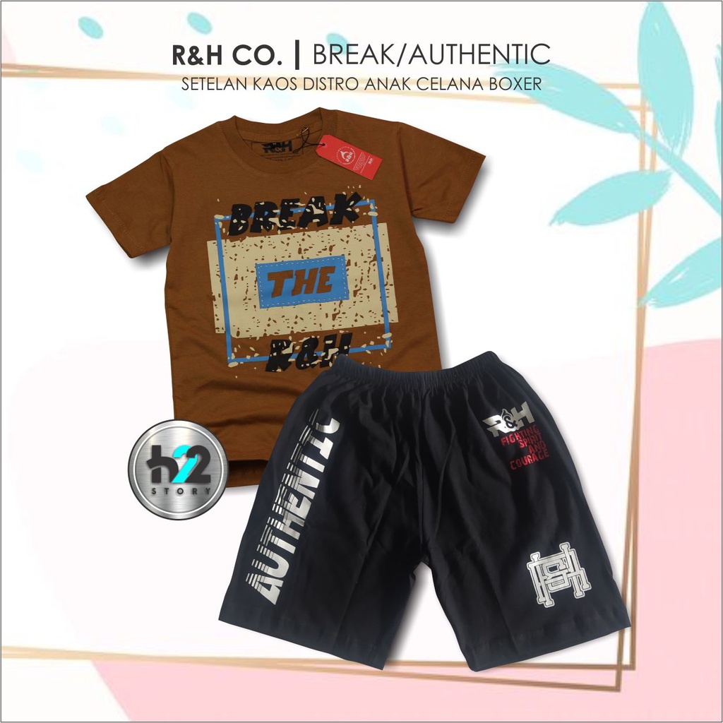 Setelan Kaos Distro Anak Celana Boxer Setelan Atasan Anak dan Celana Usia 3-4 Tahun By H22Story