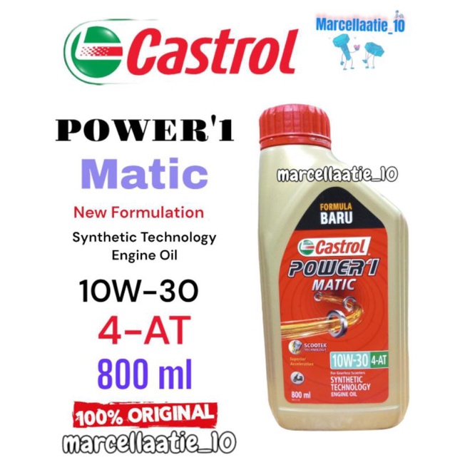 OLI MESIN CASTROL POWER1 MATIC 4T 10W-30 800 ML OLI CASTROL ORI OLI CASTROL MURAH OLI CASTROL MATIC 