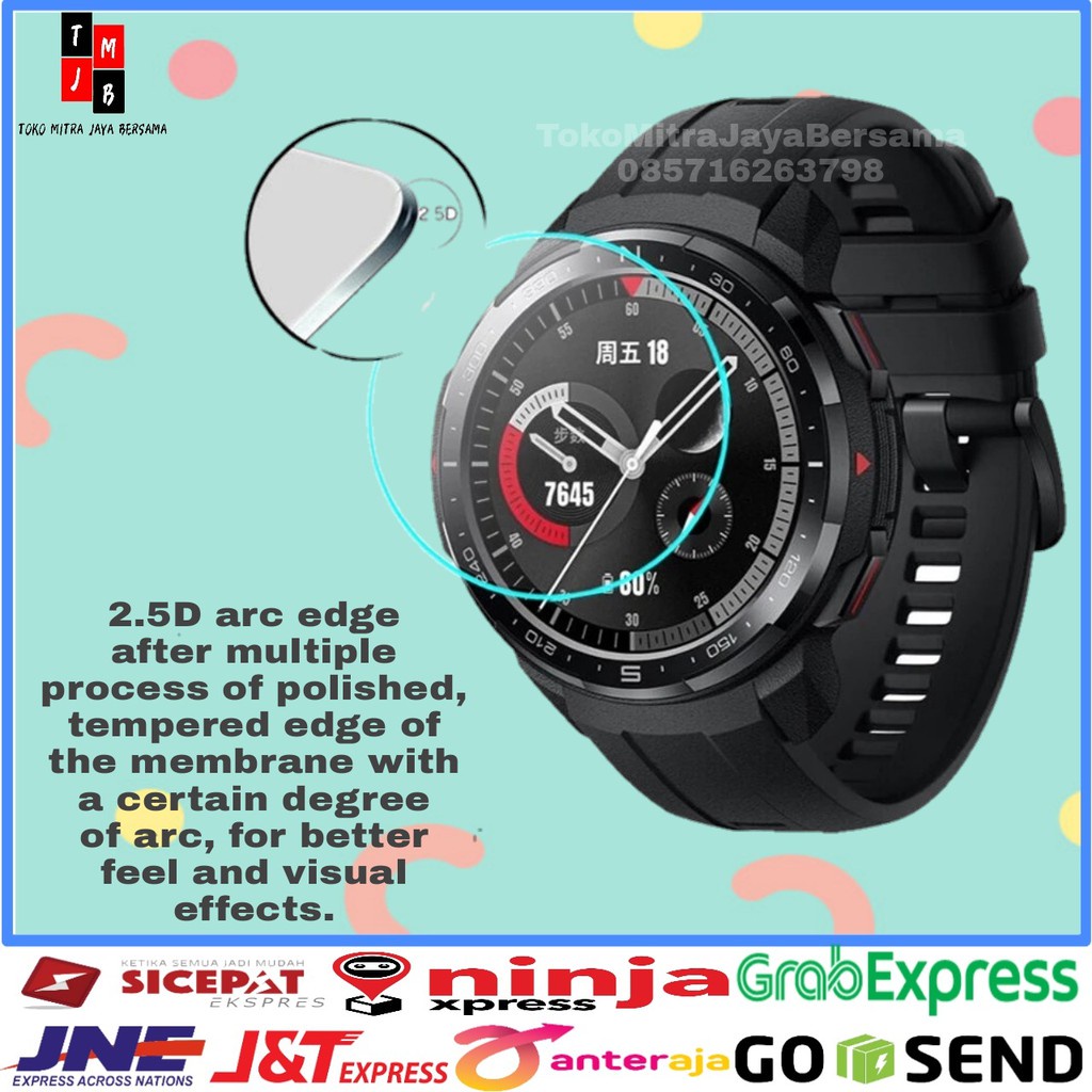 v BACA HUAWEI HONOR MAGIC 46mm SMARTWATCH TG pelindung anti gores antigores layar kaca film jam tang