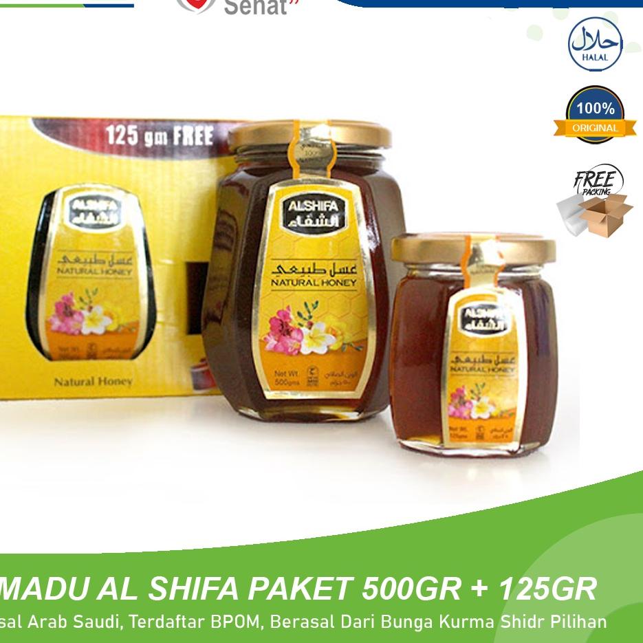 

ま PAKET PROMO Madu Natural Al Shifa 500gr (FREE 125gr) Dari Syifa Sari Bunga Shidr Kurma Arab Saudi ↠