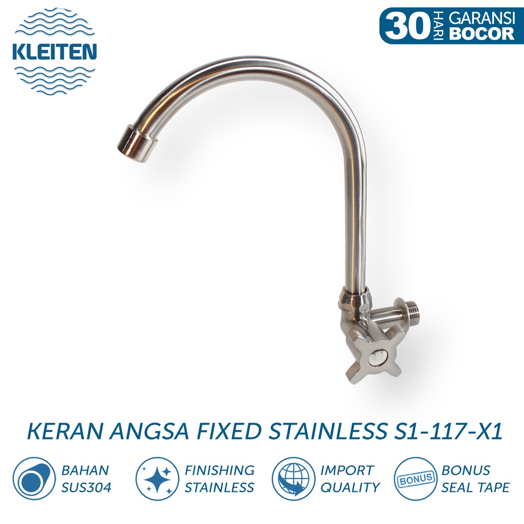 KLEITEN 117X1 Kran Angsa Stainless - Keran Angsa SUS304 - Keran Dapur