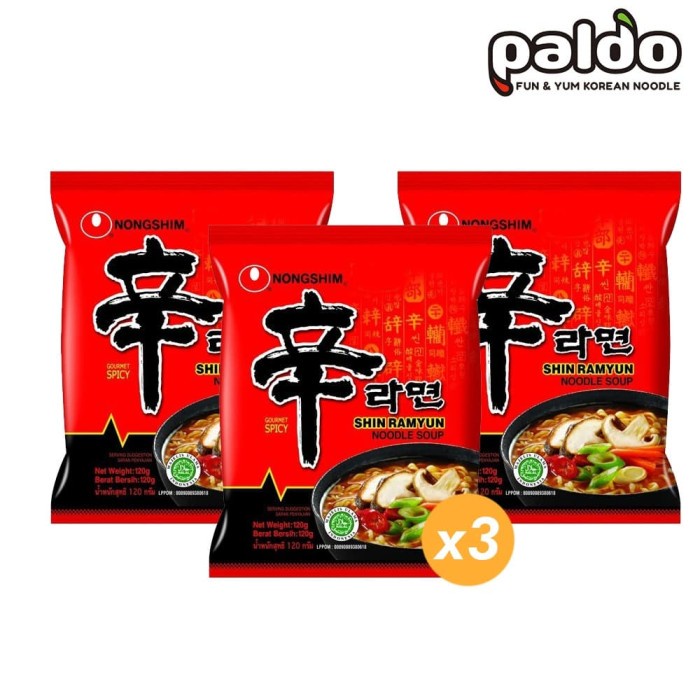 

✿ BISA COD✿ BUNDLE 3 PCS NONGSHIM SHIN RAMYUN NOODLE KOREAN FOOD - MIE INSTANT