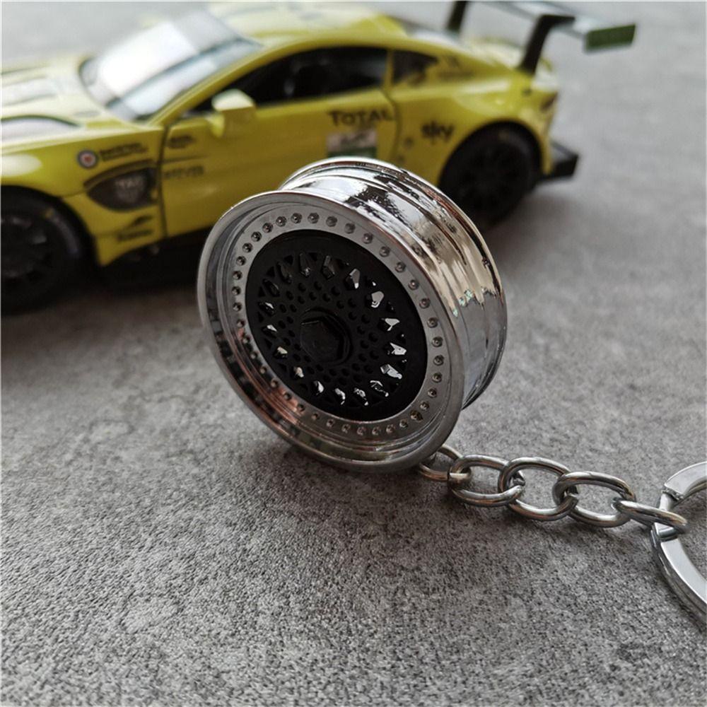 Lanfy Gantungan Kunci Roda Mobil Fasion Auto Part Miniatur 3D Keychain Rim Ban Roda Velg Model Wheel Rim Keyring