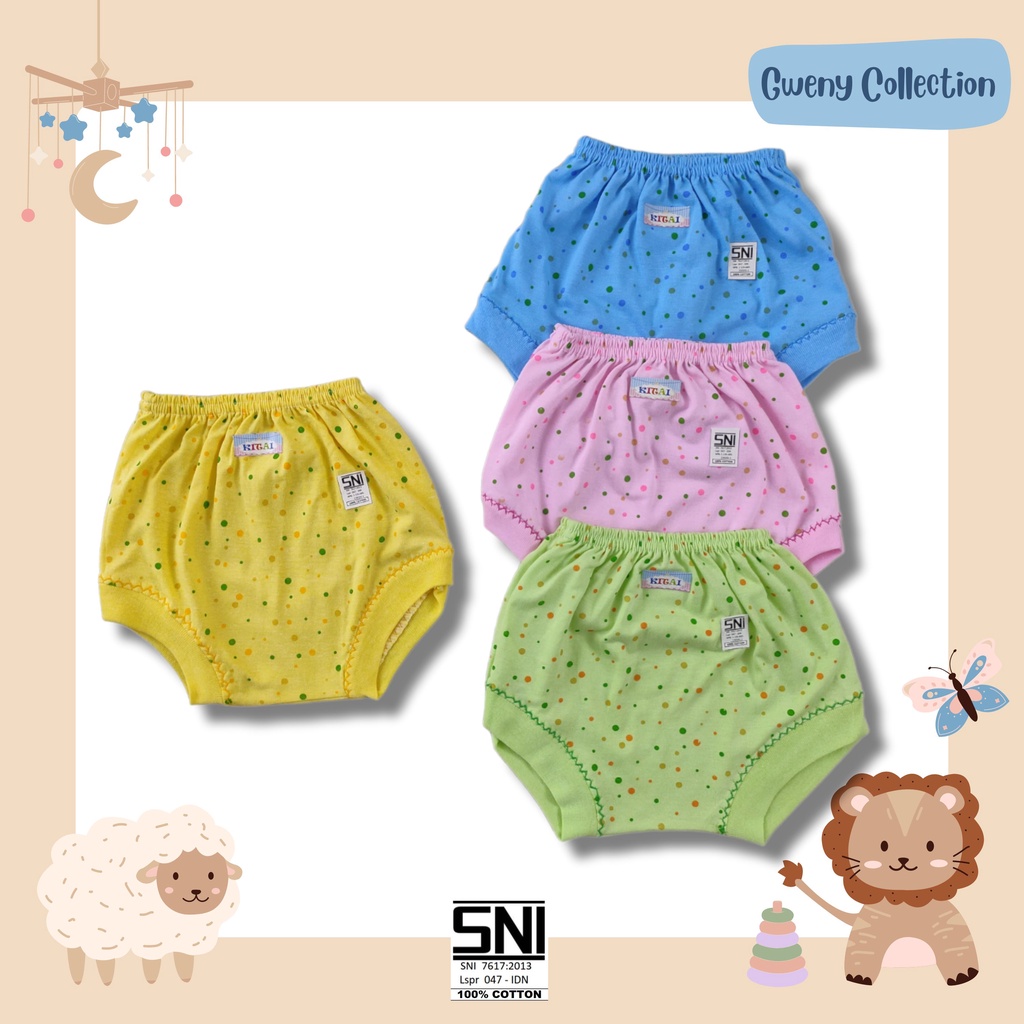 CELANA POP ANAK CELANA KODOK / PENDEK BAYI CELANA SEGITIGA BAYI MOTIF POLKA WARNA / KXT