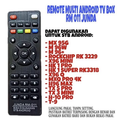 TANPA SETTING- Remot Remote STB Android TV BOX Universal XQ MX10 H96 V88 T95 TX X96 MXQ TX3 Rockchip