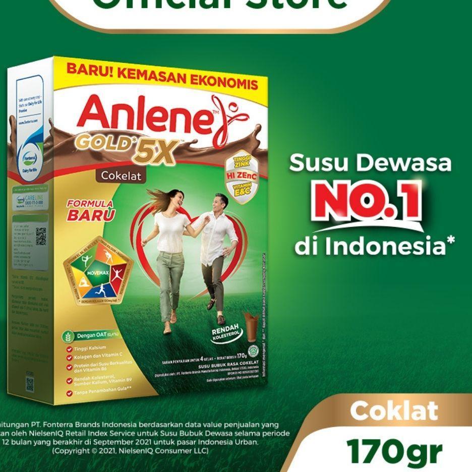 

[Terkece Se-RI] Anlene Gold 5X Susu Bubuk Cokelat 170g - Nutrisi Tulang, Sendi, dan Otot