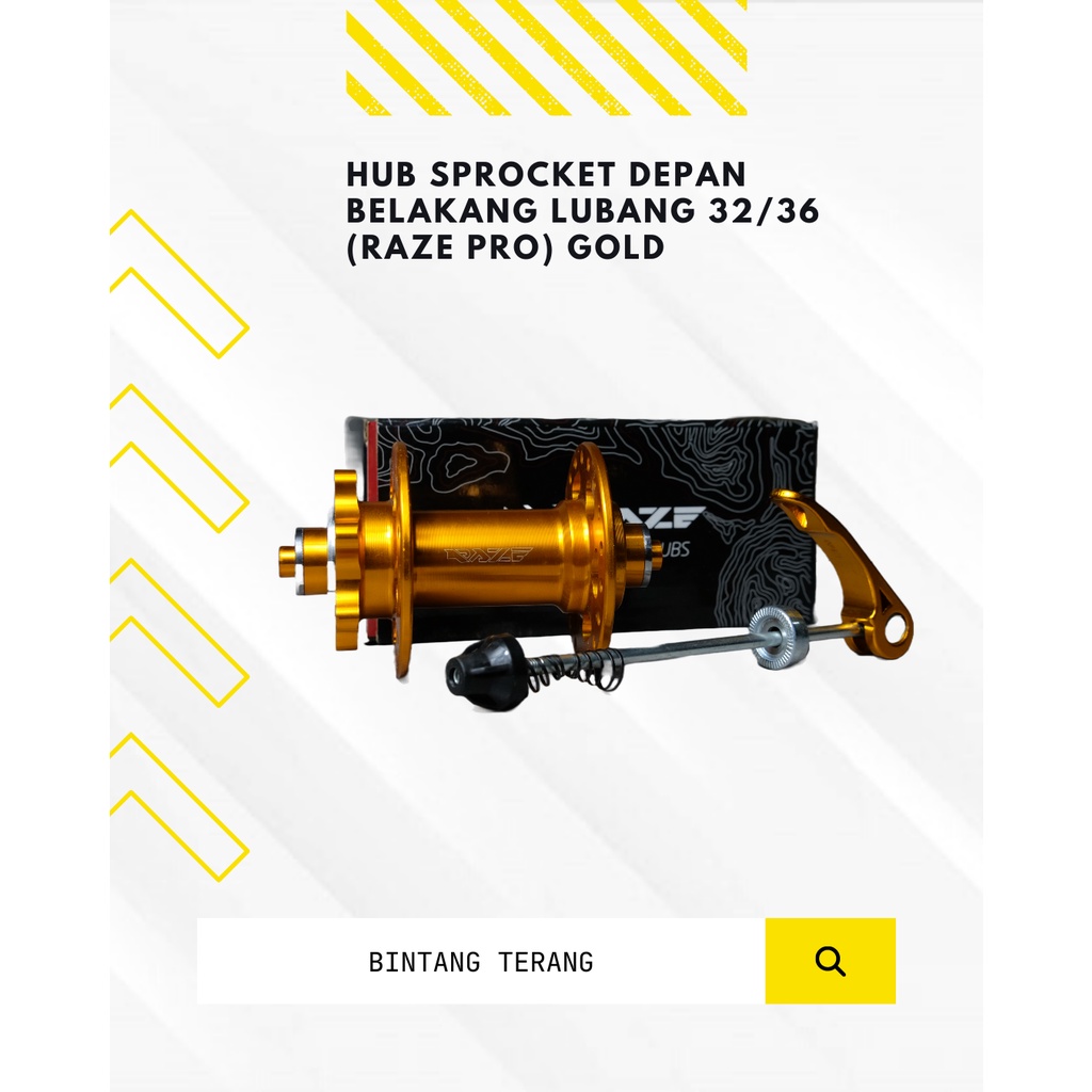 Hub raze 32 / 36 hole warna Gold freehub 4 bearing jangkrik sepeda MTB