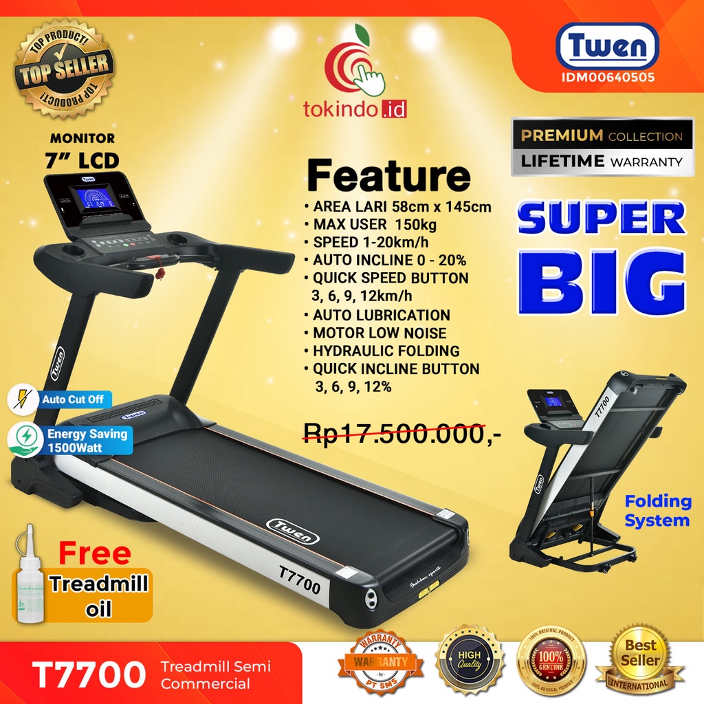Jual TWEN T7700 Treadmill Elektrik Treadmill Listrik Treadmill ...