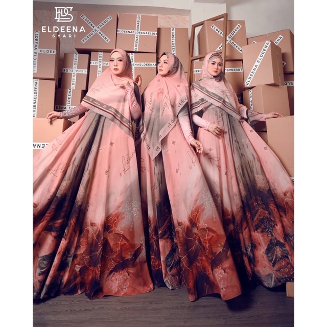 ELDENA AYU SYARI SEGI EMPAT PEACH GAMIS MUSLIM ALLSIZE