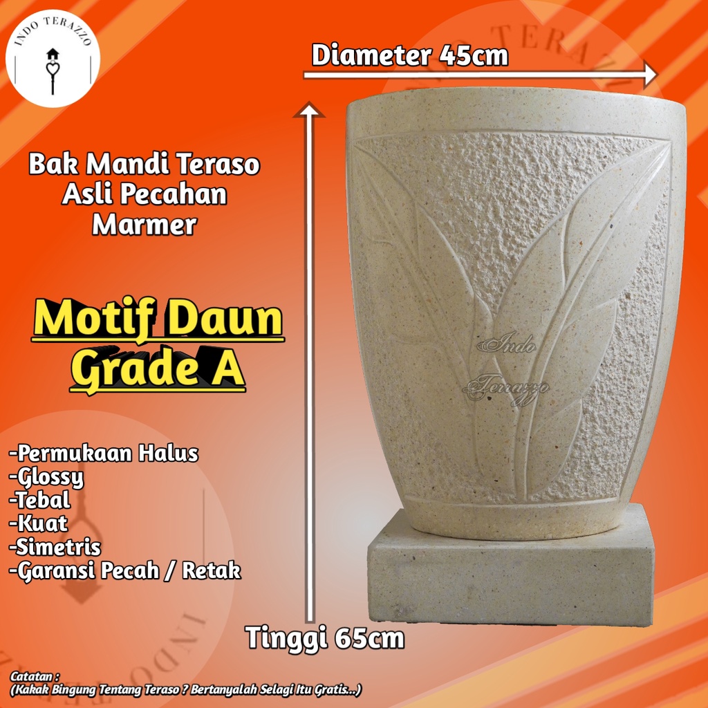 BAK MANDI MINIMALIS TERASO TIPE SANUR / BAK MANDI TERASO MARMER INDO TERAZZO