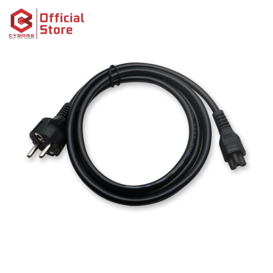 Cable power cord 3 hole cyborg 5m 3x0.75mm for adapter notebook monitor - Kabel power laptop adaptor 3 lubang prong pin 5 meter