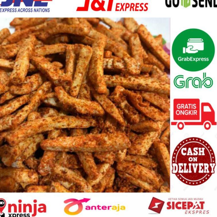 

12.12 BRANDS FESTIVAL Basreng stick basreng stik PEDAS DAUN JERUK 500gr basreng stik pedas basreng stik murah basreng bandung baso goreng !!!