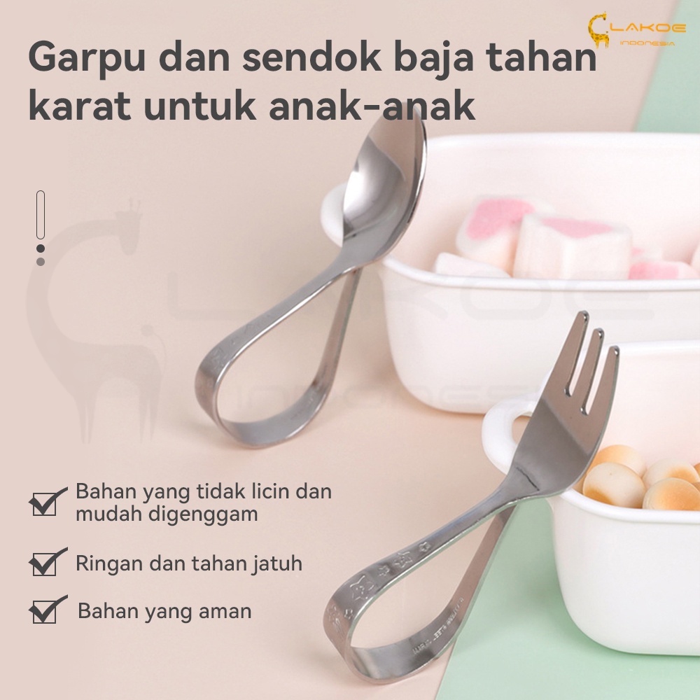 Sendok Garpu makan BLW Anak Stainless Steel ori Japanese