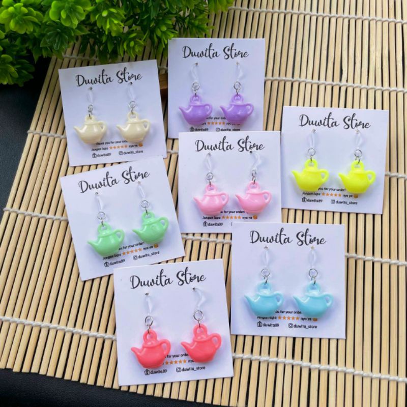 HANDMADE ANTING ANAK KAITAN PLASTIK MOTIF TEKO