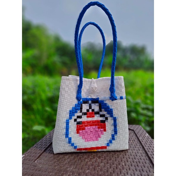 jali sulam Doraemon warna tas bisa riqwes