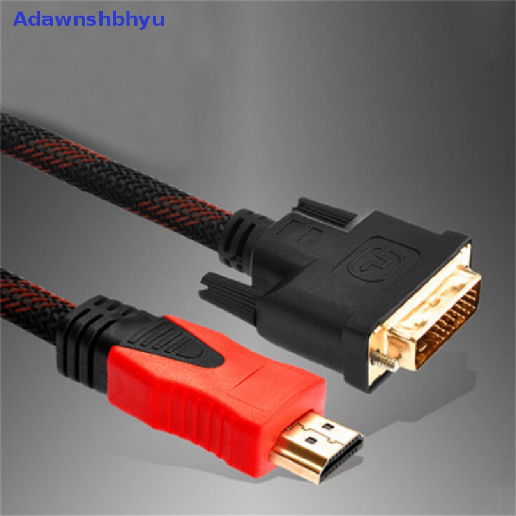 Adhyu 1.5m/5ft HDMI Male to DVI-D 24+1kabel Converter Adapter Male Gold Untuk HDTV ID