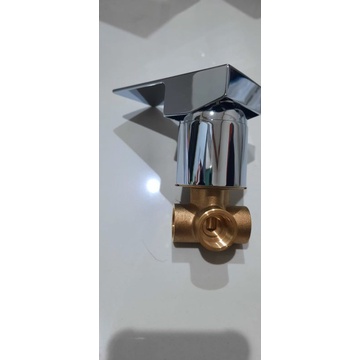 Paket Wall shower head 12 inch dan stop kran cabang panas dingin Kuningan / Wall shower Stainles Steel kamar mandi