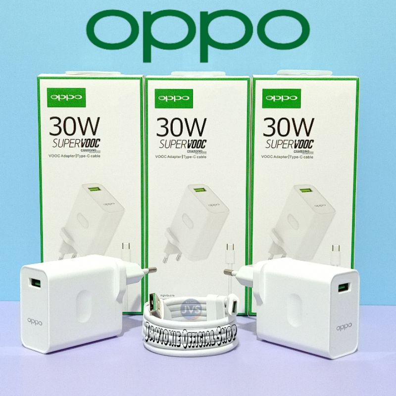 Charger Casan Cas OPPO Reno 1 2 2F 3 4 4F 5F PRO 30W 65W Original TYPE C Super VOOC Fast Charging