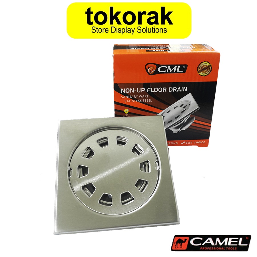 SARINGAN GOT ANTI KECOA CAMEL FLOOR DRAIN NON UP LUBANG AIR STAINLESS