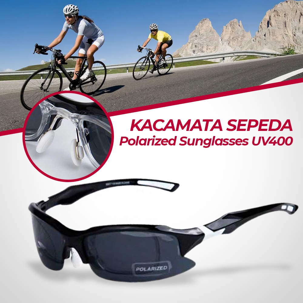 [GROSIR] Kacamata Sepeda Polarized Sunglasses UV400 - Black
