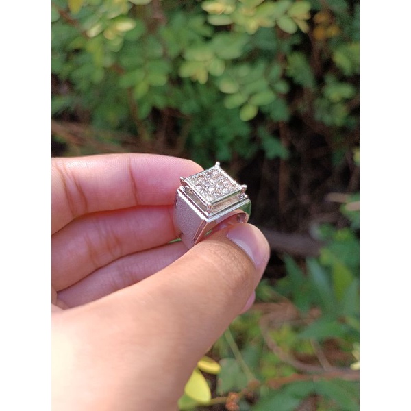 Cincin pria stempel berlian + memo