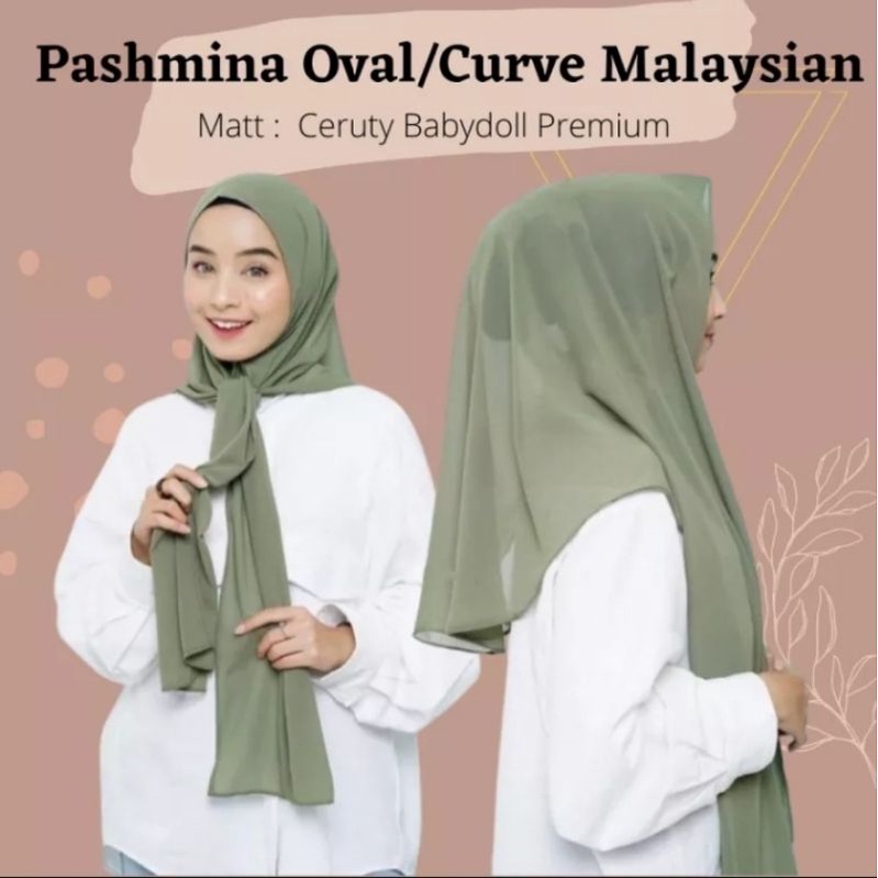 PASHMINA OVAL/PASHMINA  CURVE/PASHMINA BELAKANG OVAL/UKURAN 175X75CM