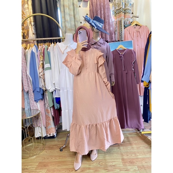 DRESS ZAHWA /BAJU GAMIS WANITA / GAMIS WANITA / GAMIS KEKINIAN / DRESS muslimah / HOME DRESS / DRESS Crinkel/ Gamis Wanita premium/Gamis wanita murah  / Dress Muslim wanita