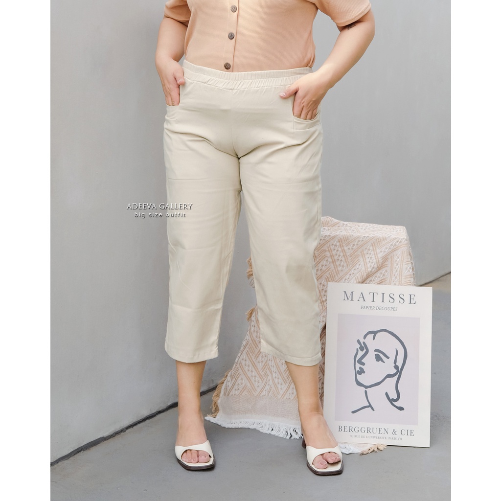 ADEEVA Anya Pants Jumbo Celana 7/8 Korean Wanita Jumbo