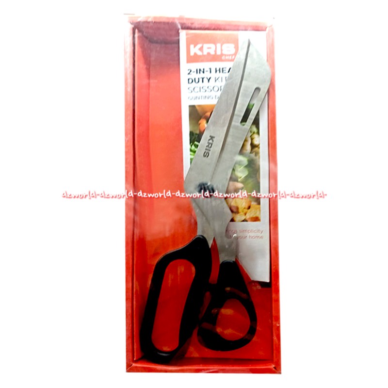 Krischef Heavy Duty Kitchen Shears Gunting Serbaguna Hitam Kris Chef 2-in-1 Heavy Duty Kitchen Scissors Gunting Dapur Serbaguna Untuk Potong Ayam Daun Sayur Bumbu Krisbow