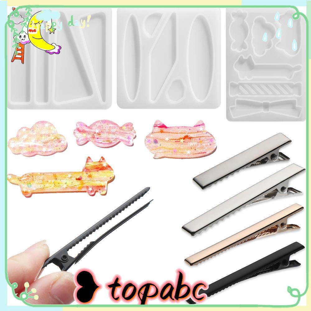 TOP Hair Clip Mold Clay Tool DIY Craft Crystal Drop Glue Hair Pin Making